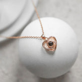 Colar Personalizado com Foto Coração Cravejado - Bellorie