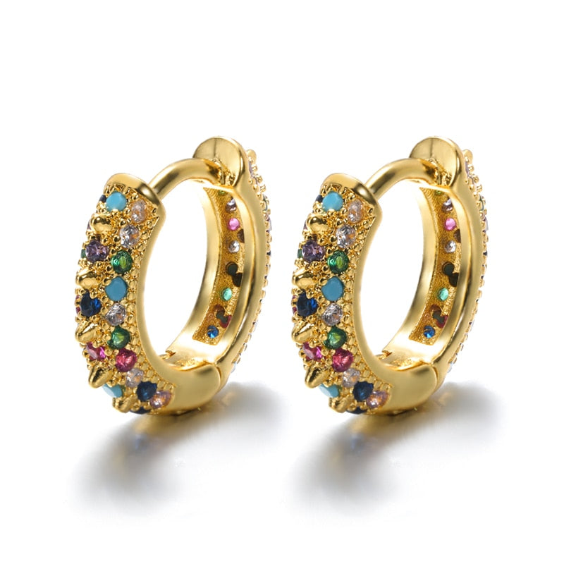 Brinco Argola Cravejado Zircônia Banhado a Ouro 18k | BELLORIE