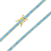 Colar Cravejada com Pedras de Turquesa 3mm | BELLORIE