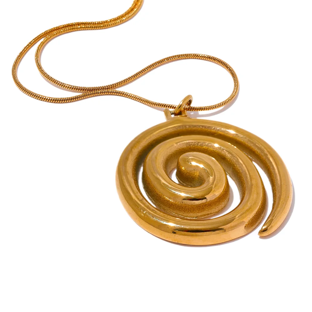 Colar Pingente Espiral Banhado a Ouro | BELLORIE