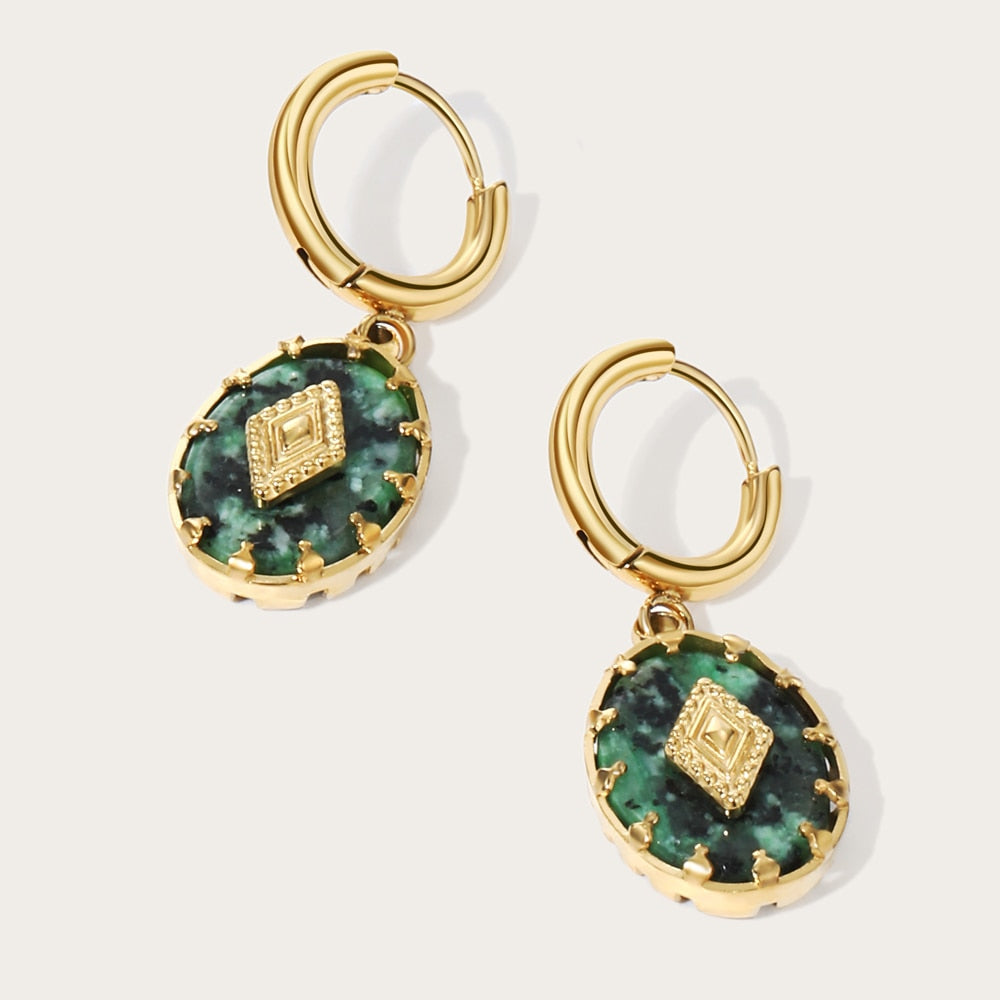 Brinco com Pedra de Turquesa Africana | BELLORIE
