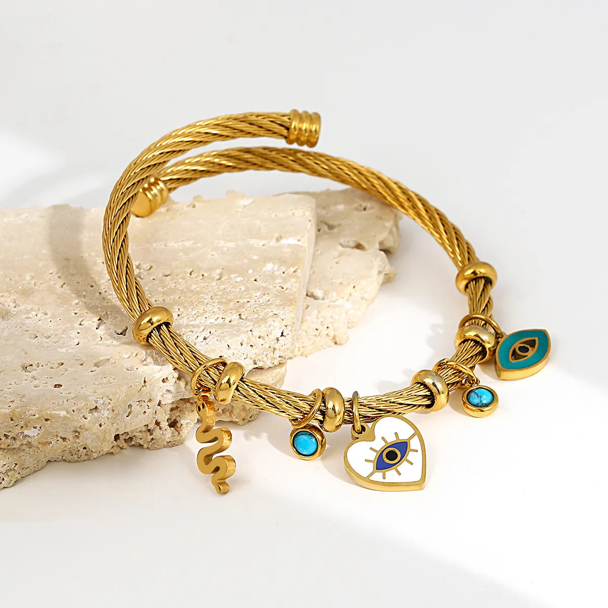 Pulseira Dourada Proteção Mau Olhado | BELLORIE
