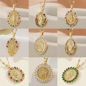 Colares com Pingente Virgem Maria Banhado a Ouro 18K | BELLORIE