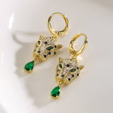 Brinco Leopardo com Cristal Verde | BELLORIE
