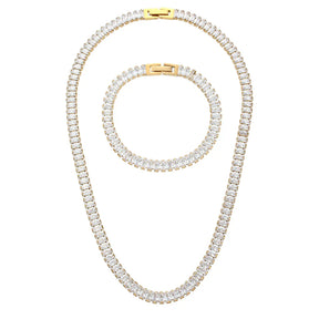 Conjunto Colar e Pulseira Cravejada com Zircônia | BELLORIE
