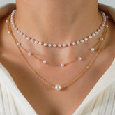 Colar BELLORIE Trio Dourado com Pérolas | BELLORIE