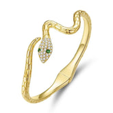 Bracelete Cobra com Zircônias Verdes | BELLORIE