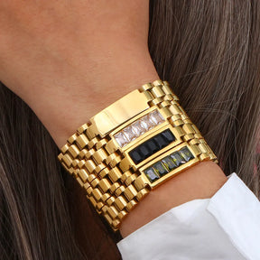 Pulseira Dourado com Zircônia | BELLORIE