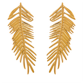Brinco Dourado Folha Luxe | BELLORIE