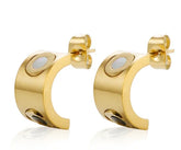 Brinco Meia Argola Banhado a Ouro | BELLORIE