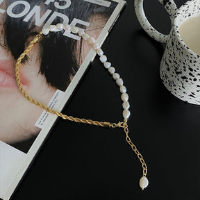 Colar com Pérolas Naturais Banhado a Ouro 18k | BELLORIE