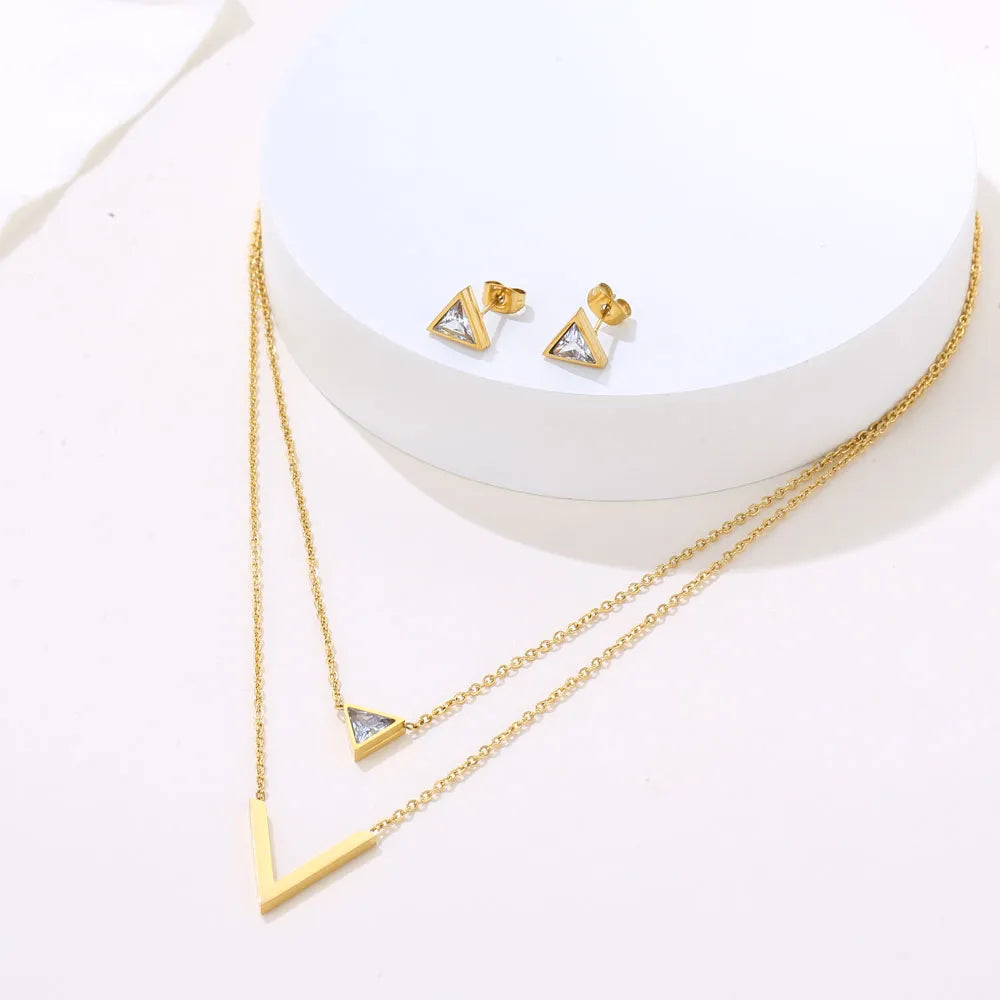 Conjunto Colar e Brincos Geométrico | BELLORIE