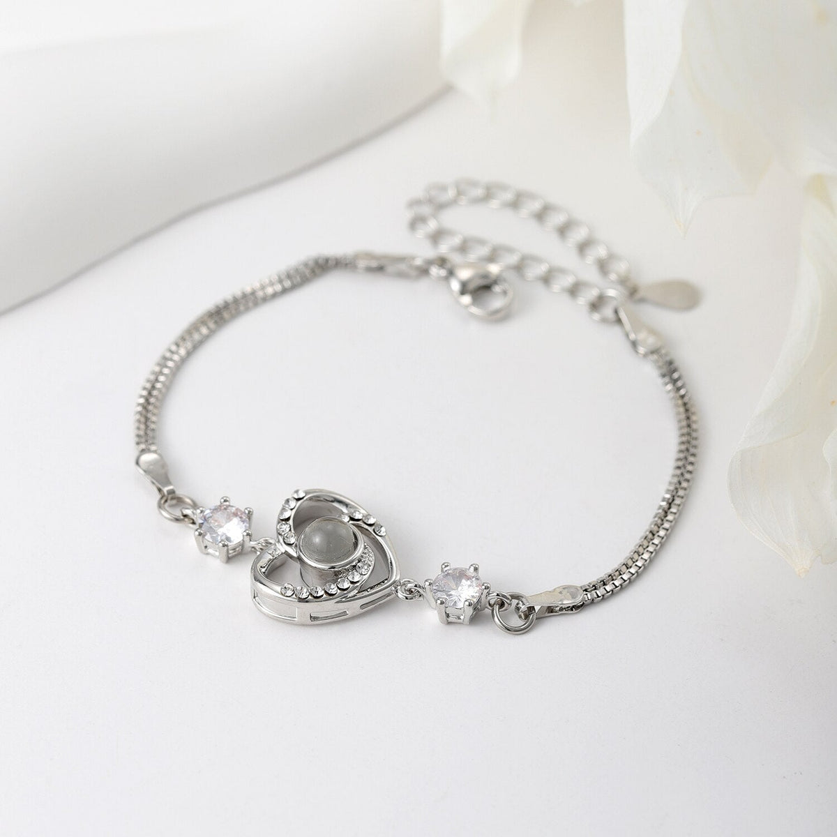 Pulseira de Prata Personalizada Coração - Bellorie