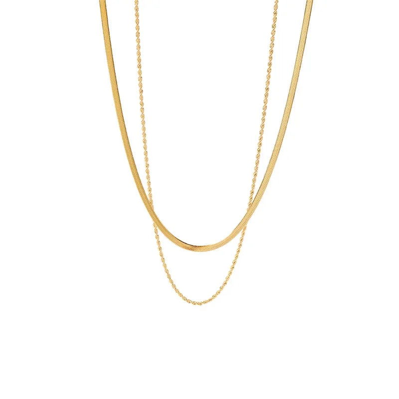 Colar Duplo Banhado a Ouro | BELLORIE