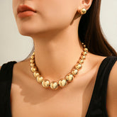 Conjunto Colar e Brincos Bola Dourada | BELLORIE