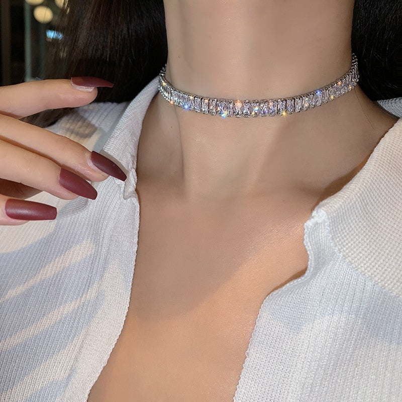Gargantilha Riviera com Cristais de Zirconia em Cubos | BELLORIE