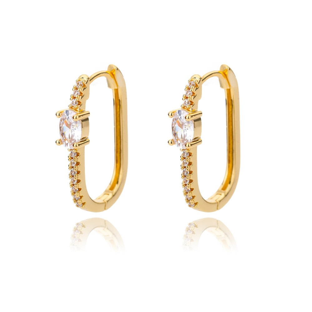 Brinco de Argola Quadrada Cravejada | BELLORIE