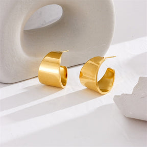 Brinco Meia Argola Dourado | BELLORIE