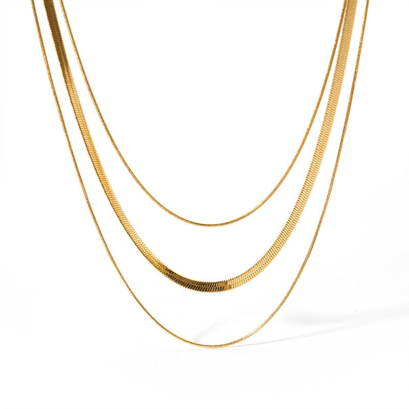 Colar Triplo Banhado a Ouro 18K | BELLORIE