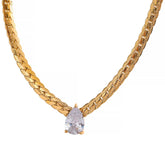 Colar Banhado a Ouro com Cristal de Zircônia | BELLORIE