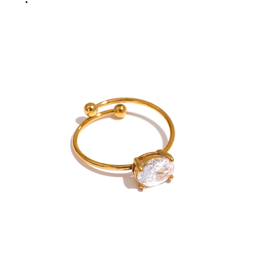 Anel Ajustável com Cristal de Zircônia | BELLORIE