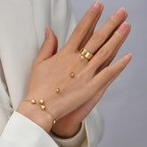 Pulseira com Anel Coração Banhada A Ouro 18K | BELLORIE