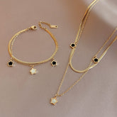 Conjunto Colar e Pulseira com Pingente Estrela | BELLORIE