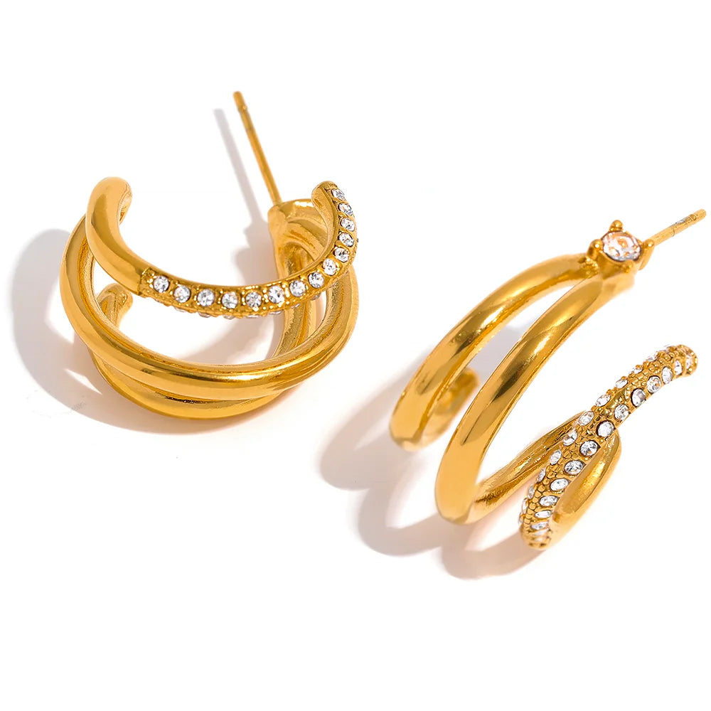 Brinco Argola Tripla com Zircônia | BELLORIE