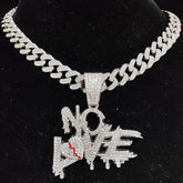 Corrente Ice Cravejada com Pingente NO LOVE | BELLORIE