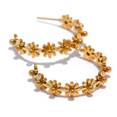 Brinco Argola Flores Delicadas Banhada a Ouro 18K | BELLORIE