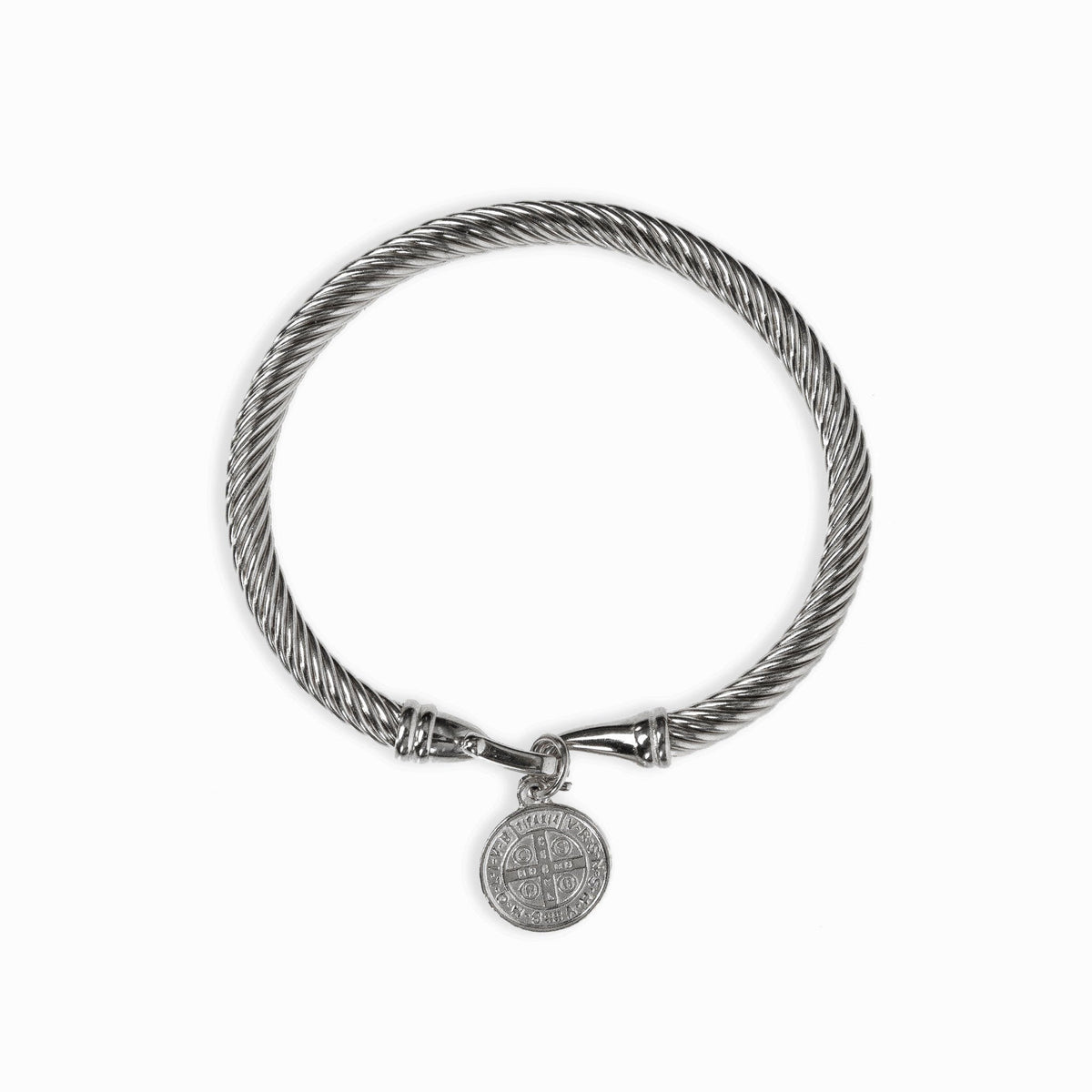 Bracelete com Pingente de São Bento Prata Bellorie