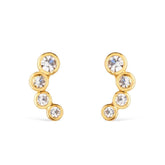 Brinco Ouro 24K com 4 Pontos de Luz em Zircônia – Bellorie