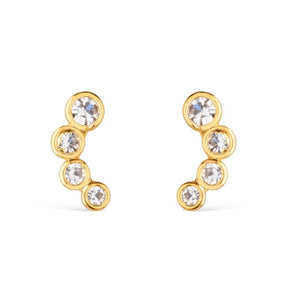 Brinco Ouro 24K com 4 Pontos de Luz em Zircônia – Bellorie