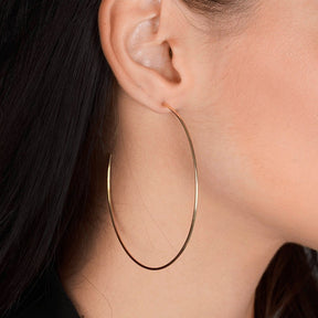 Brinco Ouro 24K Argola Fina Grande – Bellorie