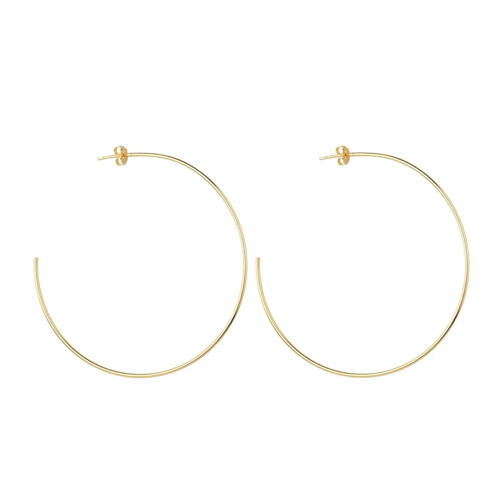 Brinco Ouro 24K Argola Fina Grande – Bellorie