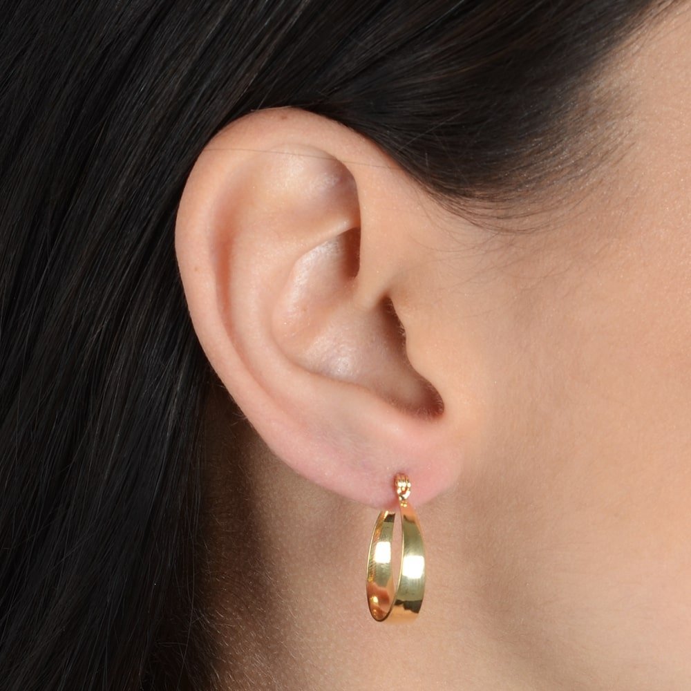 Brinco Ouro 24K Argola Média Lisa – Bellorie