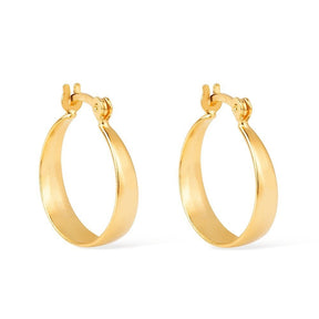 Brinco Ouro 24K Argola Média Lisa – Bellorie