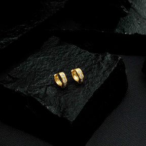 Brinco Ouro 24K Argolinha com Zircônia – Bellorie