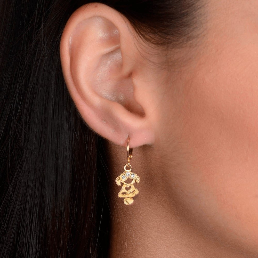 Brinco Ouro 24K Argolinha Filha Menina com Zircônias – Bellorie