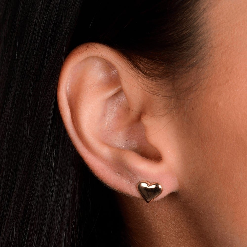 Brinco Ouro 24K Coração Médio – Bellorie