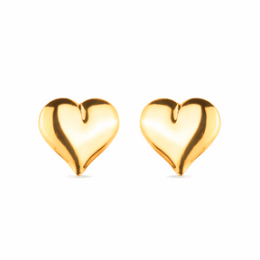 Brinco Ouro 24K Coração Médio – Bellorie