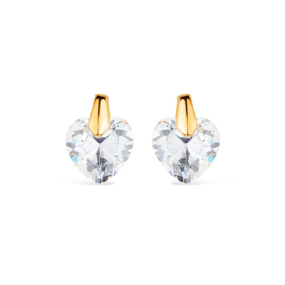 Brinco Coração em Zircônia Ouro 24K – Bellorie