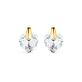 Brinco Coração em Zircônia Ouro 24K – Bellorie