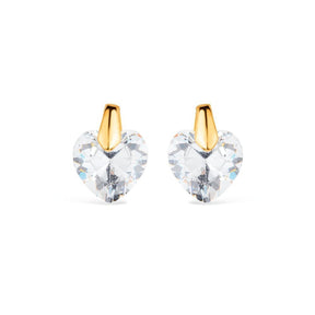 Brinco Coração em Zircônia Ouro 24K – Bellorie