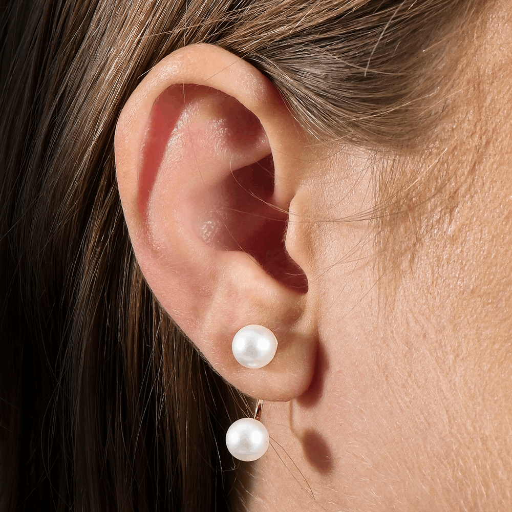 Brinco em Ouro 24K Pérola Dupla – Bellorie