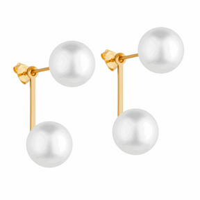 Brinco em Ouro 24K Pérola Dupla – Bellorie