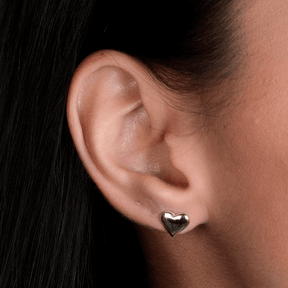 Brinco em Ouro Branco Coração Médio – Bellorie