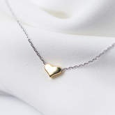 Colar de Prata com Pingente de Coração Dourado | BELLORIE