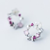 Brinco Redondo com Flores e Cristais | BELLORIE