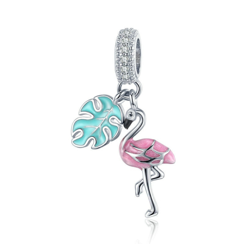 Berloque Flamingo Rosa - Prata 925 | BELLORIE